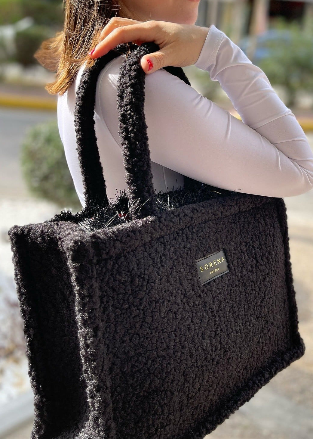 TEDDY BLACK MEDIUM TOTE BAG