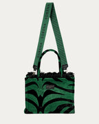 ANIMAL VELVET PETROL MEDIUM TOTE BAG