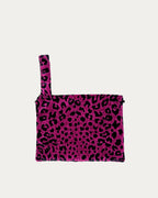 LEOPARD VELVET MAGENTA CLUTCH