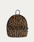 LEOPARD VELVET BROWN BACKPACK