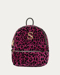 LEOPARD VELVET MAGENTA BACKPACK