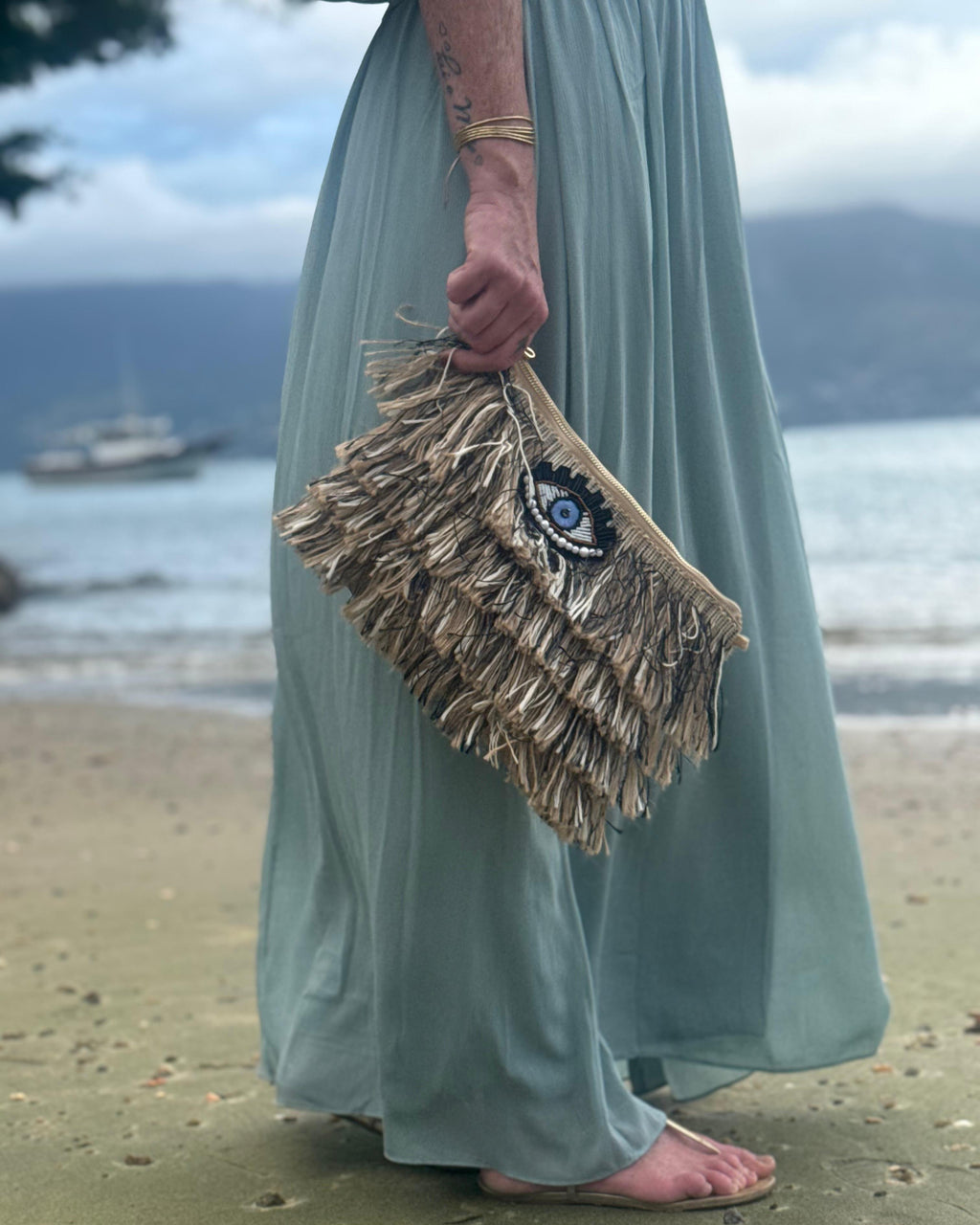 FOFI CLUTCH BROWN-BEIZE