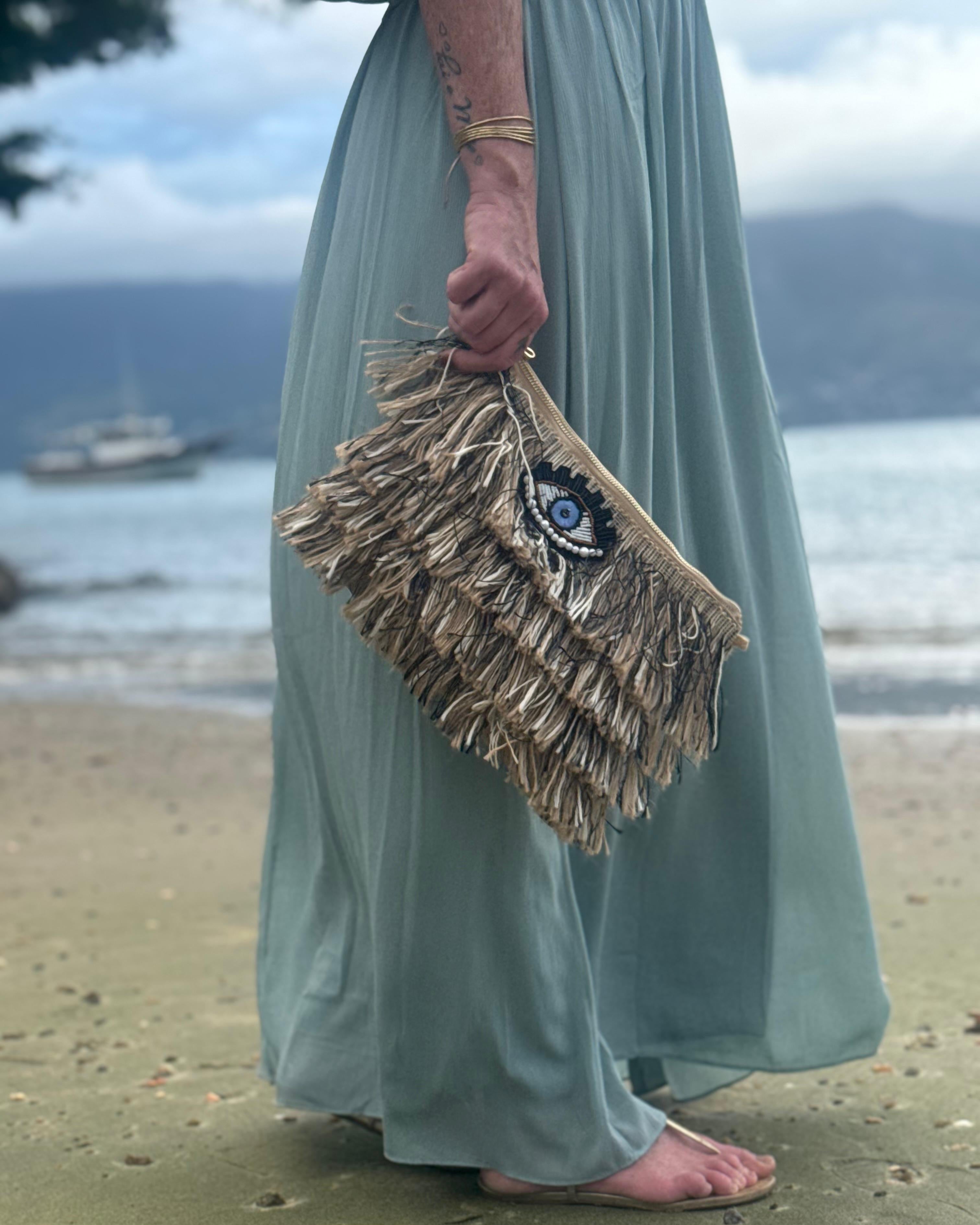 FOFI CLUTCH BROWN-BEIZE