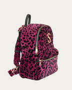 LEOPARD VELVET MAGENTA BACKPACK