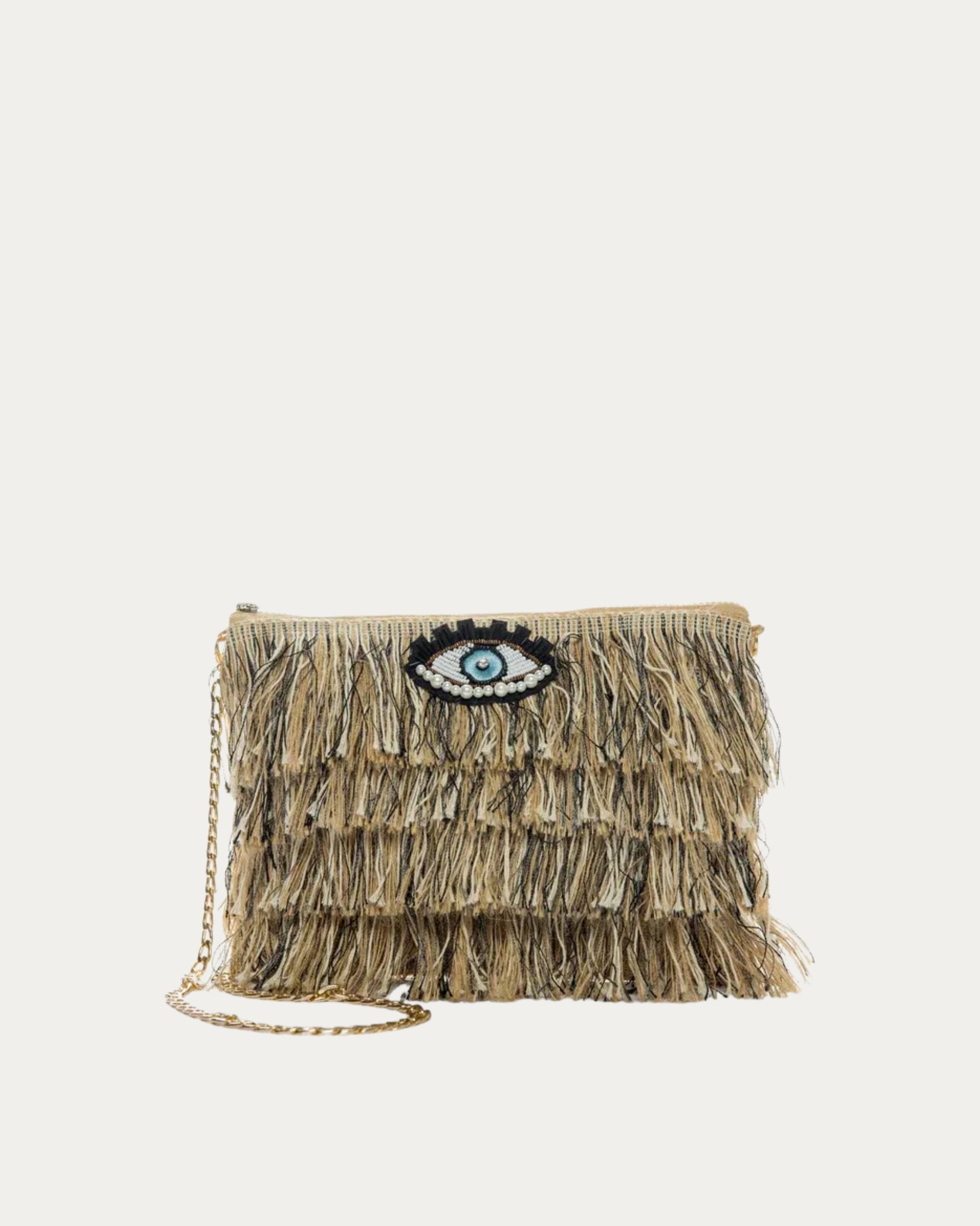 FOFI CLUTCH BROWN-BEIZE