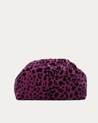 LEOPARD VELVET MAGENTA BUCKET BAG