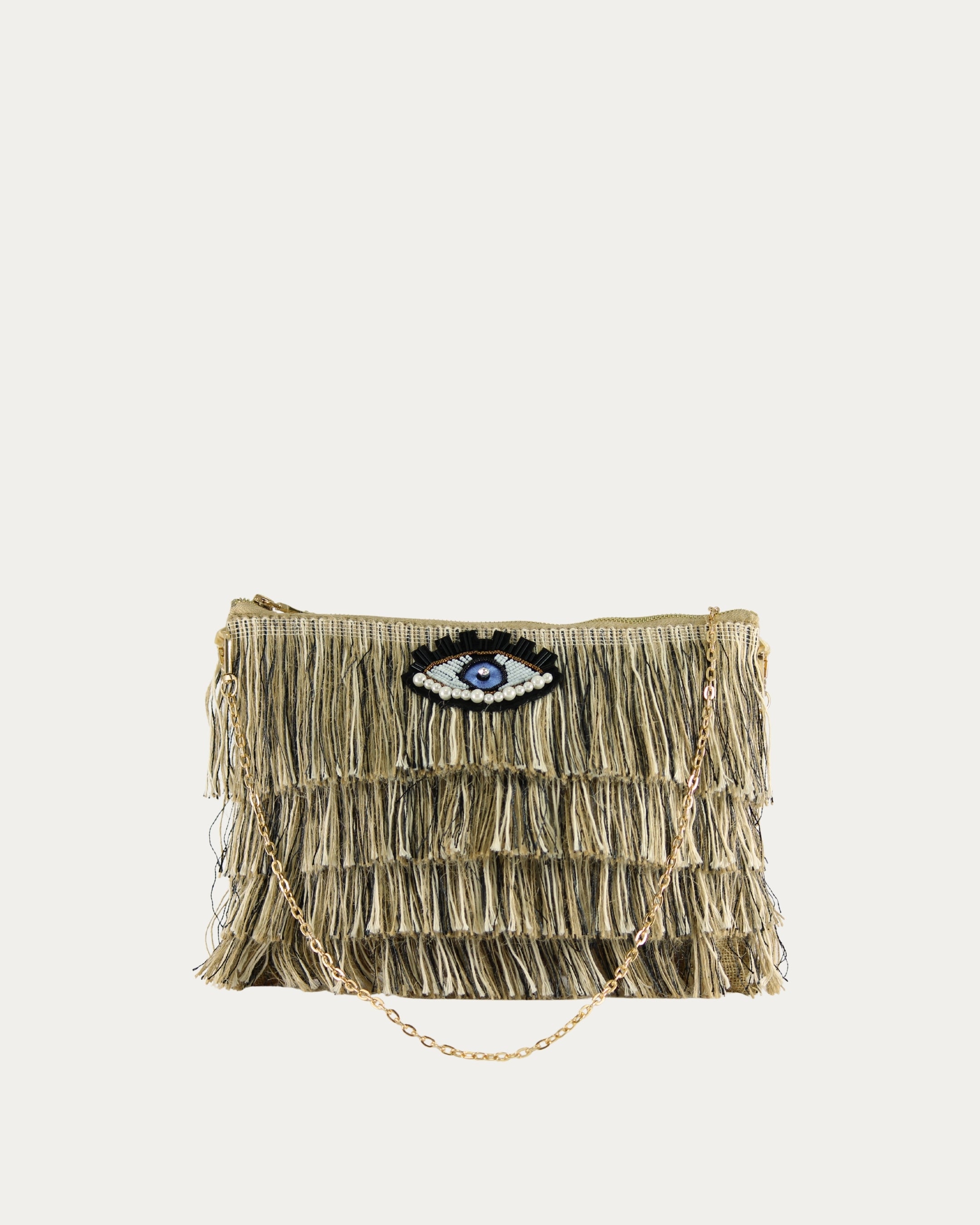 FOFI CLUTCH BROWN-BEIZE