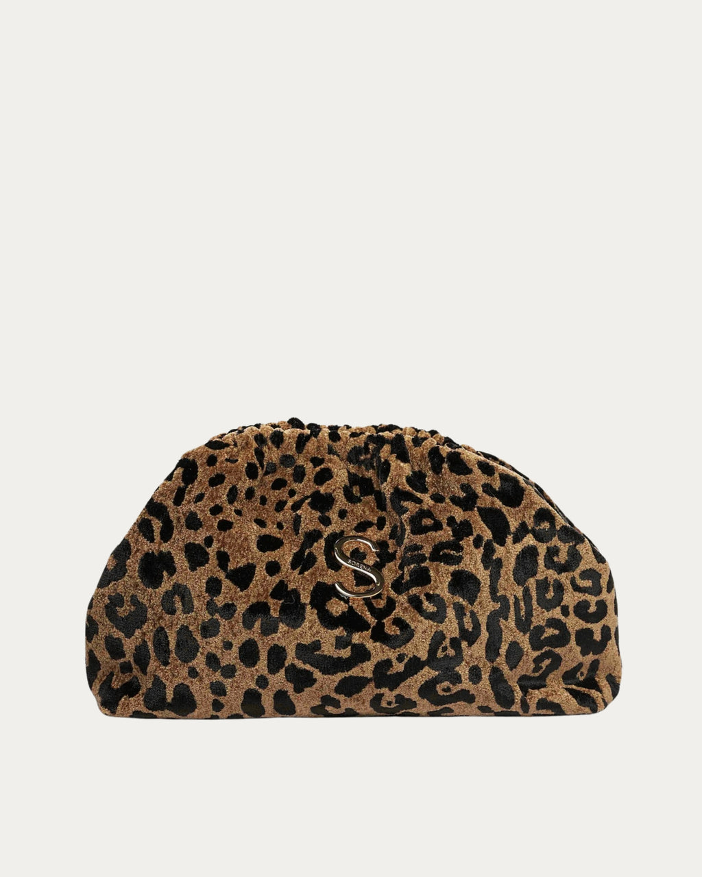 LEOPARD VELVET BROWN BUCKET BAG