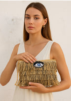 FOFI CLUTCH BROWN-BEIZE