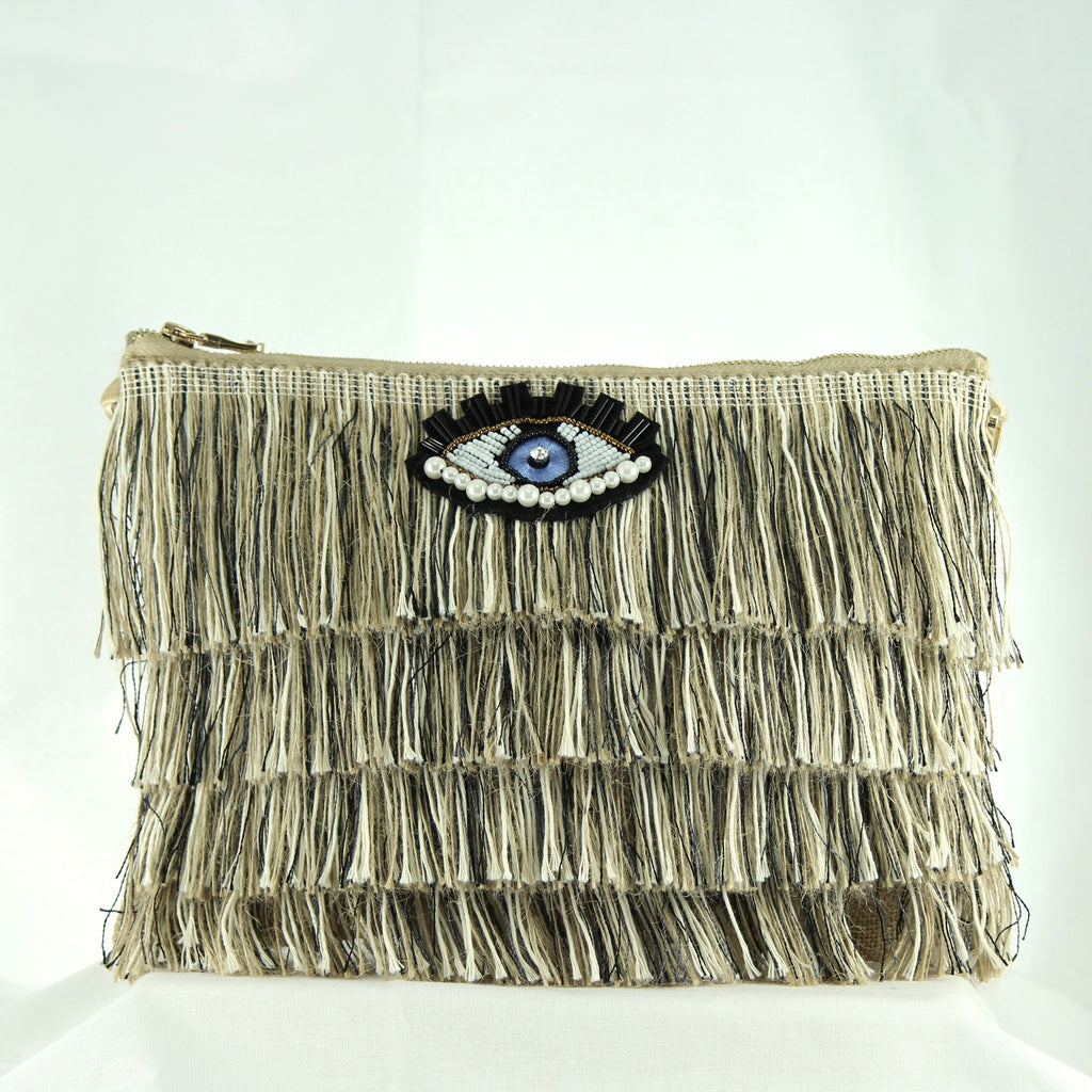 FOFI CLUTCH BROWN-BEIZE