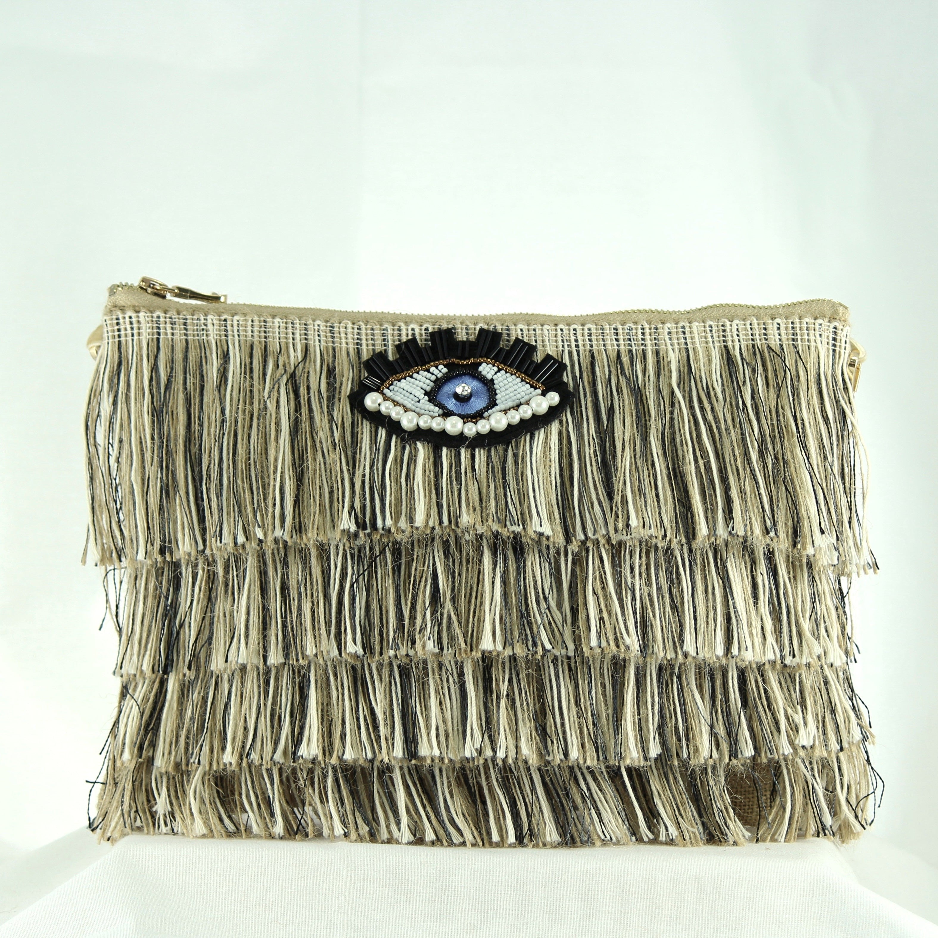 FOFI CLUTCH BROWN-BEIZE