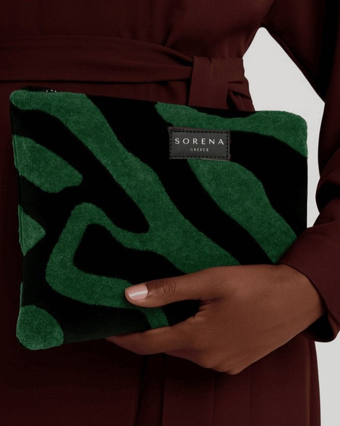 ANIMAL VELVET PETROL CLUTCH