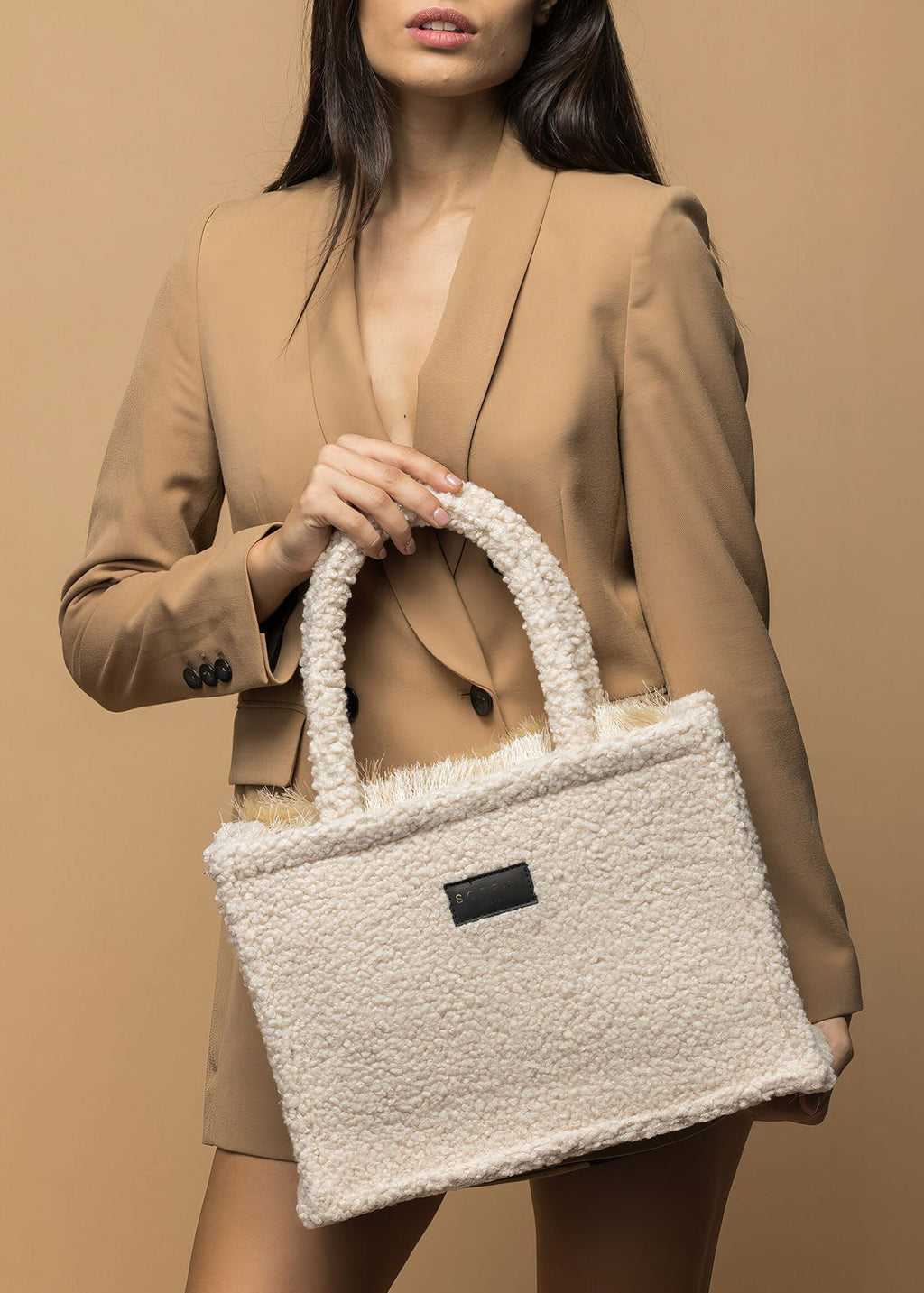TEDDY BEIGE MEDIUM TOTE BAG