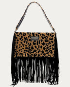 LEOPARD VELVET BROWN CROSSBODY BAG