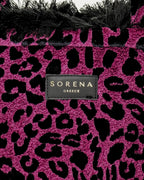 LEOPARD VELVET MAGENTA MEDIUM TOTE BAG