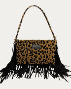 LEOPARD VELVET BROWN CROSSBODY BAG