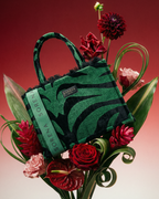 ANIMAL VELVET PETROL MEDIUM TOTE BAG
