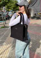 TEDDY BLACK MEDIUM TOTE BAG
