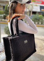 TEDDY BLACK MEDIUM TOTE BAG
